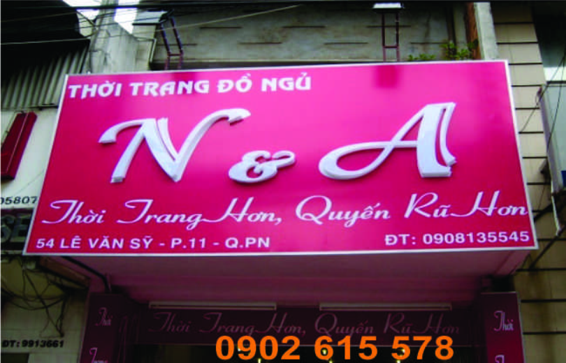 Bảng quảng cáo Alu chữ mica Bảng quảng cáo Alu chữ mica