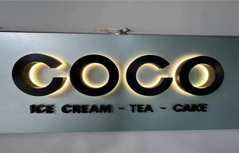 gia công bộ chữ inox đèn LED hắt chân gia công bộ chữ inox đèn LED hắt chân